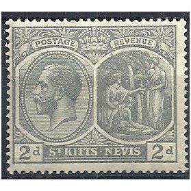 St Kitts-Nevis 1922 SG42 2d Slate-Grey Mounted Mint. .