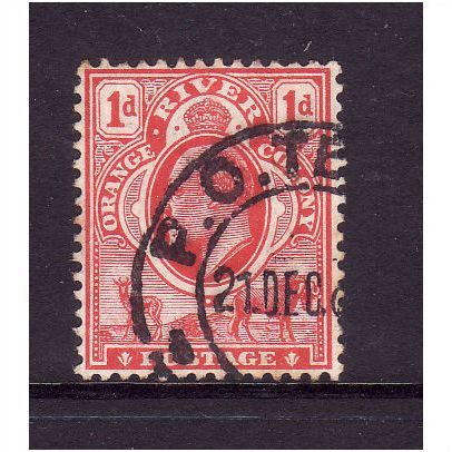 SOUTH AFRICA ORANGE FREE STATE 1903 1d SCARLET SG140 FINE USED#2