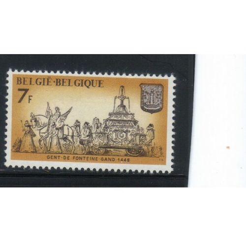 BELGIUM 1974 HISTORIC BUILDINGS FOUNTAIN AT GHENT 7F MNH