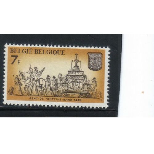 BELGIUM 1974 HISTORIC BUILDINGS FOUNTAIN AT GHENT 7F MNH