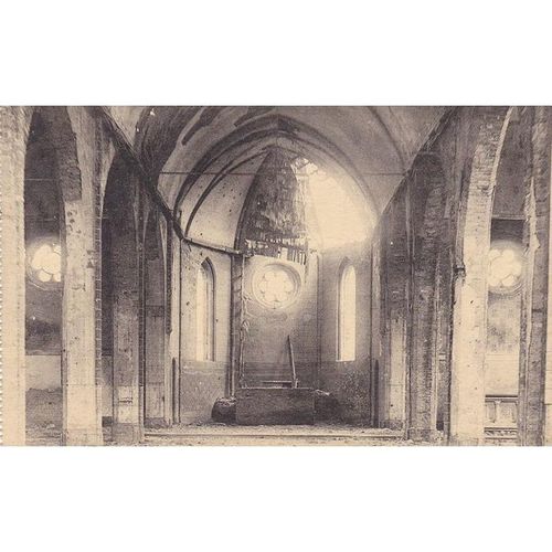 Ruines De Leke Interieur De L Eglise War Damage Postcard (WD86)