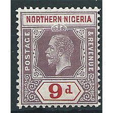 Northern Nigera 1912 SG47 9d Dull Purple & Carmine Mounted Mint