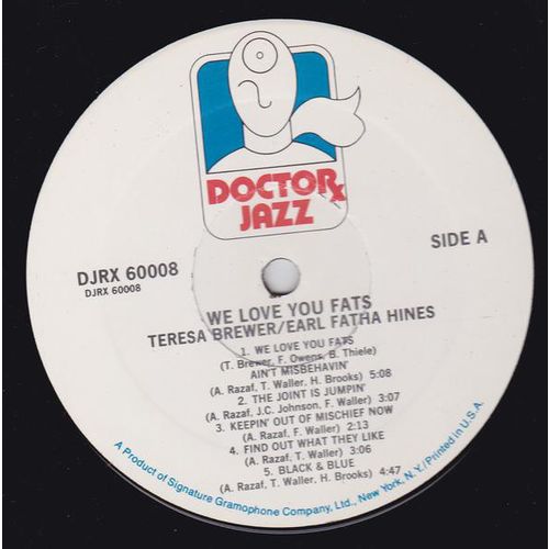 Teresa Brewer, Earl Fatha Hines* - We Love You Fats (LP, Album)