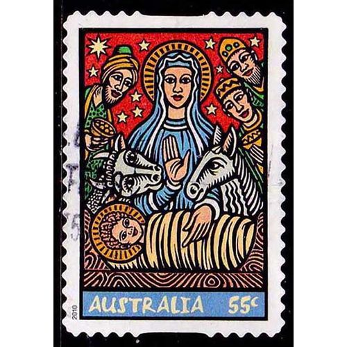 Australia 2010 Christmas 55c Used P&S Stamp..