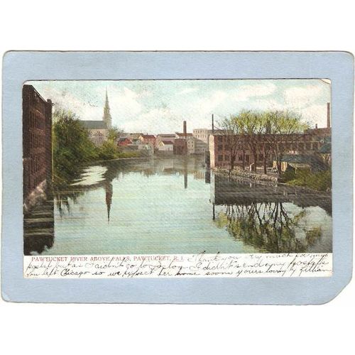 Rhode Island Pawtucket Postcard Pawtucket River Above Falls Undivided Back~941