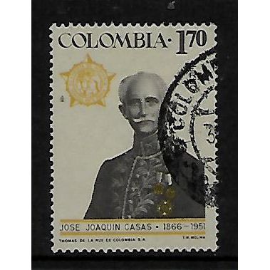 COLOMBIA 1967 FAMOUS COLOMBIANS 1p.70 JJ CASAS DIPLOMAT SG 1188 FINE USED