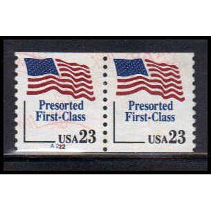 Used 2605v 23c U.S. Flag Very Fine CNP Left A222 Thick 2 PA1434