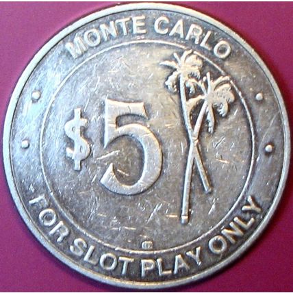 Monte Carlo. $5 Casino Token. Pompano Beach, FL. Day Cruise. F91.