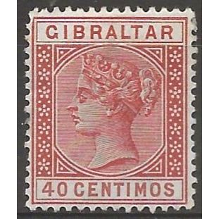 Gibraltar 1889 SG27 40c Orange-Brown Wmk Crown CA Mounted Mint .