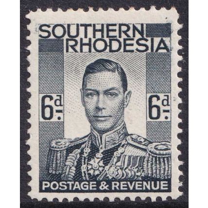 Southern Rhodesia KGVI 1937 6d Grey-Black SG44 Mint MH