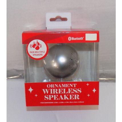Vivitar Bluetooth Christmas Ornament Wireless Speaker Silver New