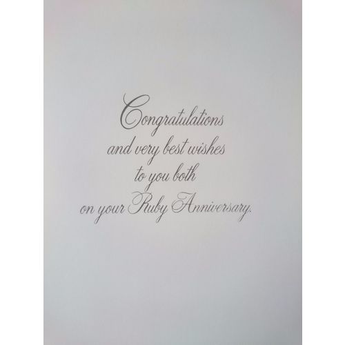 Large Anniversary Cards - Ruby Wedding