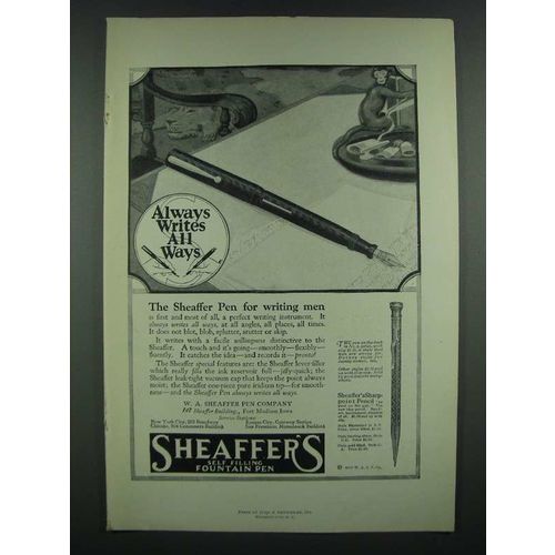 1919 Sheaffer's No. 5 Pen and Sharp-point Pencil Ad