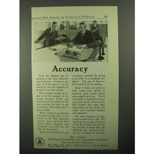 1921 Bell Telephone Ad - Accuracy