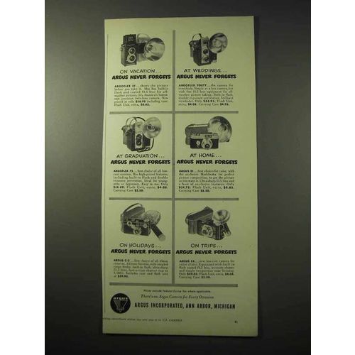 1950 Argus EF, Forty, 75, 21, C-3, FA Camera Ad