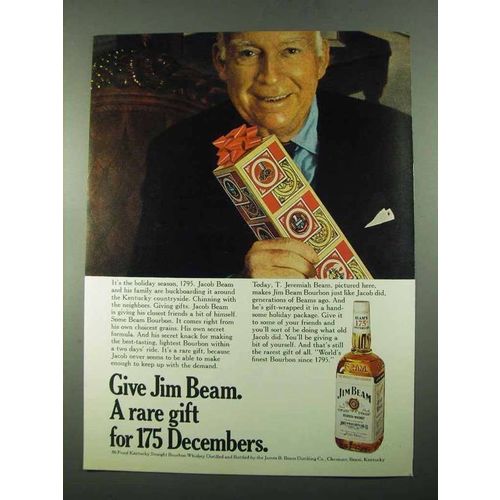 1969 Jim Beam Bourbon Ad - Give A Rare Gift