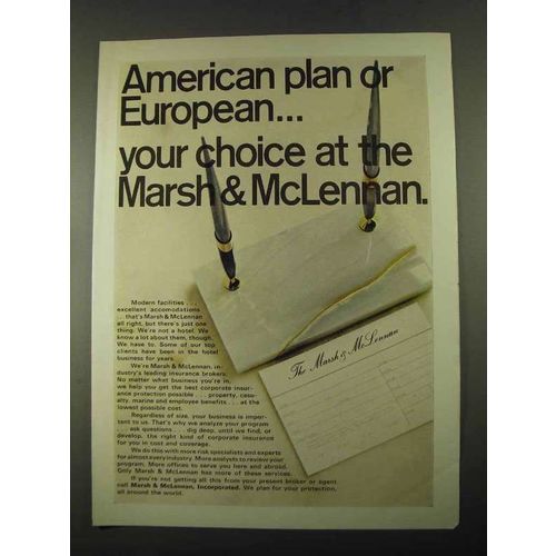 1969 Marsh & McLennan Ad - American Plan