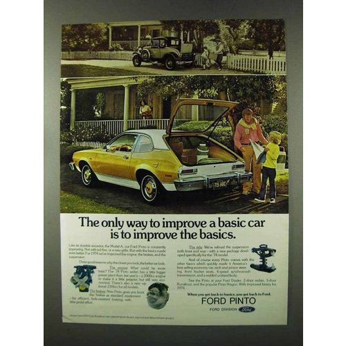 1974 Ford Pinto Sedan Ad - Way to Improve Basic Car