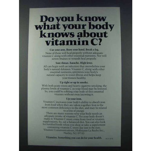 1981 hoffmann-La Roche Vitamins Ad - Vitamin C