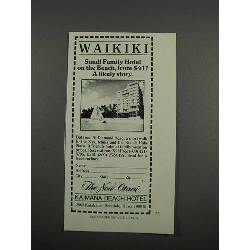 1983 Kaimana Beach Hotel Ad - Waikiki