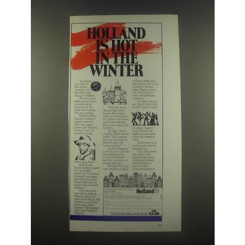1985 KLM Airline Ad - Holland is Hot in the Winter