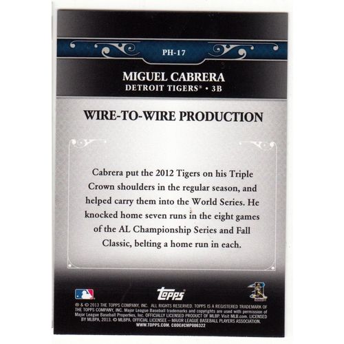 Miguel Cabrera 2013 Topps Update Postseason Heroes #PH-17– Tigers