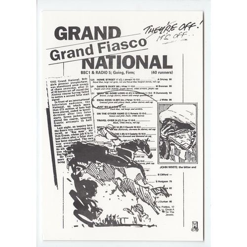 1993 Grand National Fiasco Horse Racing Headline Limited Edition Postcard