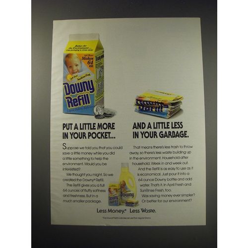 1991 Downy Refill Ad - a little less in your garbage