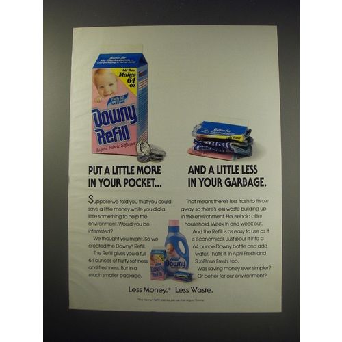 1991 Downy Refill Ad - Put a little more in your pocket