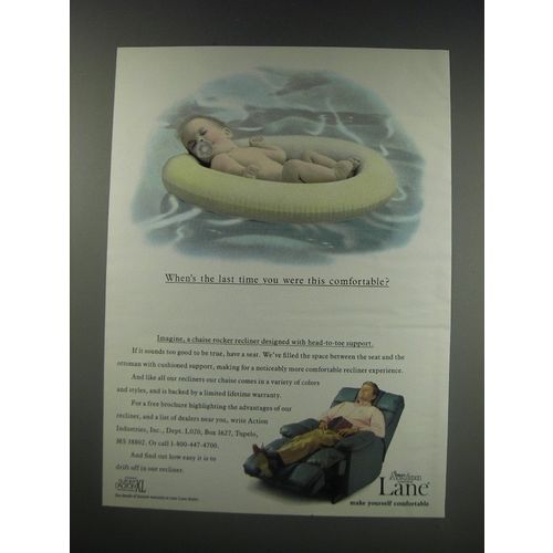 1991 Lane Chaise Rocker Recliner Ad - When's the last time you were comfortable