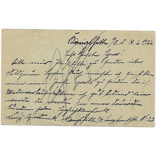 Poland, Haute Sileste Postal Sta 1922 Border War with Germany, Konugshutte