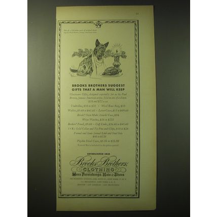 1948 Brooks Brothers Gifts Advertisement - art by Paul Brown