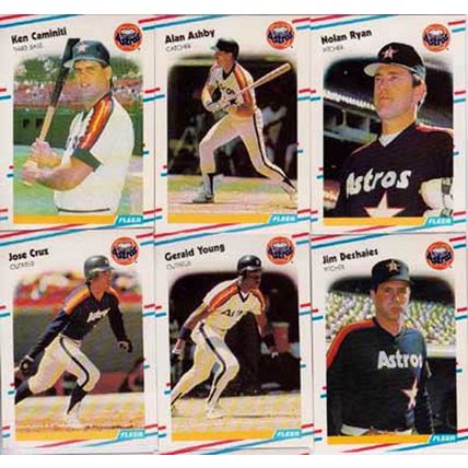 1988 Fleer Houston Astros team set with Updates - 30 cards- Ryan, Biggio RC