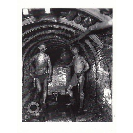 Kent Coal Miners By Mining Train in 1930s Real Photo Postcard