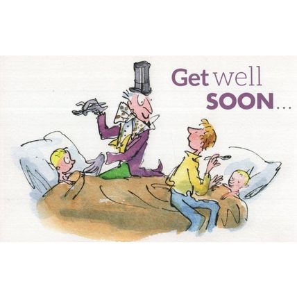 Roald Dahl Charlie & The Great Glass Elevator Get Well Soon Postcard