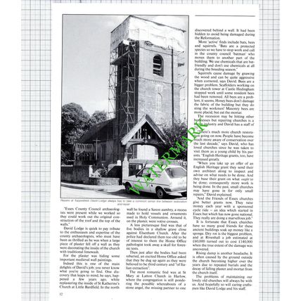 David Lodge & Sons Stebbing Essex Builder Toppesfield Church - 1992 Article
