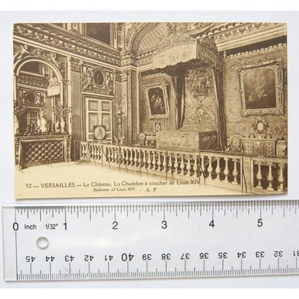 vintage postcard Versailles, Bedroom of Louis XIV