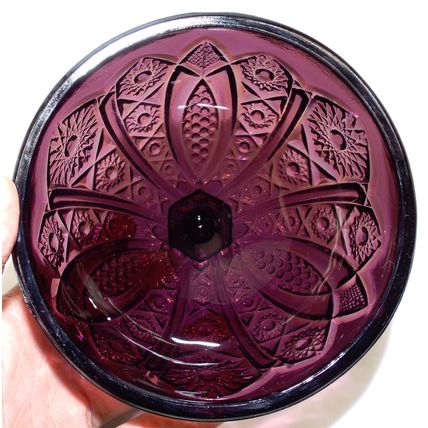 Vintage Imperial Rose Pattern Red Carnival Glass Butter Cheese Dish Arthor Lorch