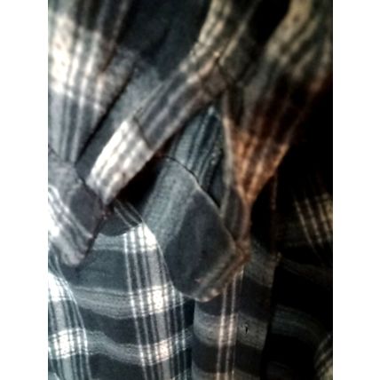 Men's Long Sleeved Fleece Overshirt in a Grey/Black Check, Size 43"-45" Chest.