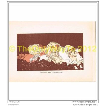 CLOELIA & HER COMPANIONS, ENGRAVED BOOK ILLUSTRATION (PRINT), c1882