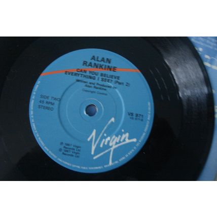 A5-ALAN RANKINE-The World Begins to Look Her Age-UK 7" SINGLE-1987-NM Associates