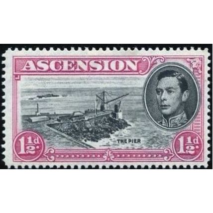 Ascension KGVI 1949 1½d Black & Carmine Perf 14 Unmounted Mint MNH SG 40e Stamp