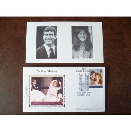 1986 GB Royal Wedding Benham Silk FDC 17p London EC4 Westminster Limited Edition