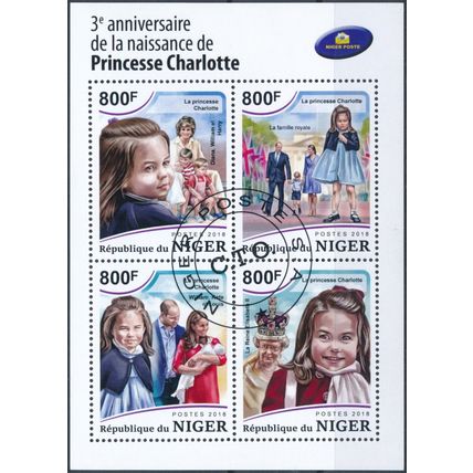 3rd Birthday Princess Charlotte - Niger 2018 - CTO - MiNr 6070/3KB