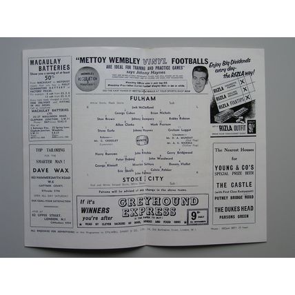 FULHAM v STOKE CITY Div1 30/04/1966