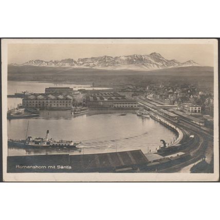 Romanshorn mit Säntis, 1925 - Guggenheim Foto-AK