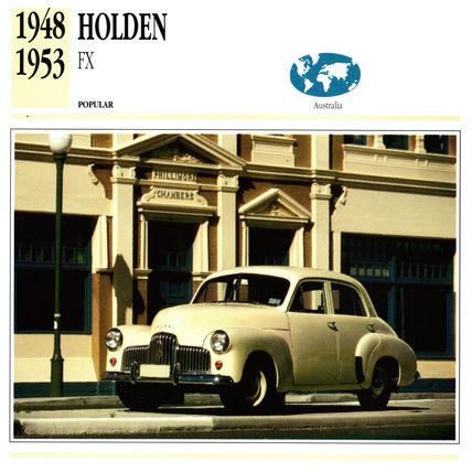 Collectors Club card. Classic Cars. Holden FX