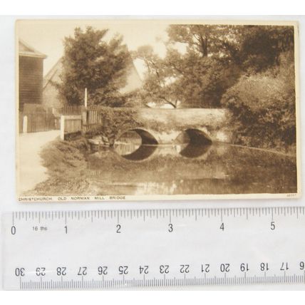 vintage postcard Christchurch, Old Norman Mill Bridge, Dorset