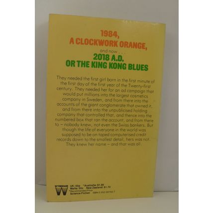 2018 or the King Kong Blues, by Sam J LUNDWALL PB | Star 1976 | Very Good