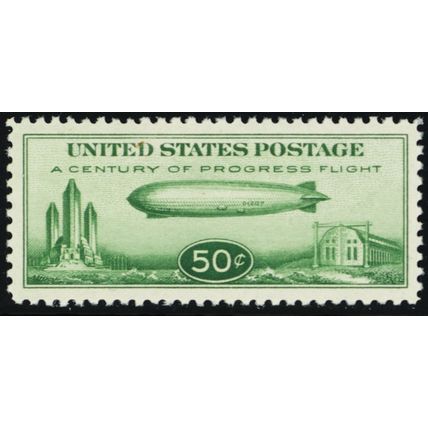 C18, Mint XF NH 50¢ Zeppelin With Large Margins * Stuart Katz